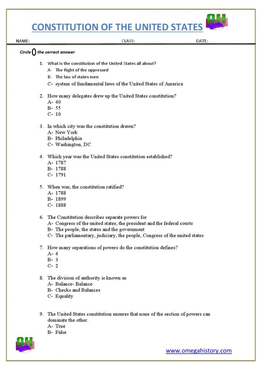 the-us-constitution-worksheet